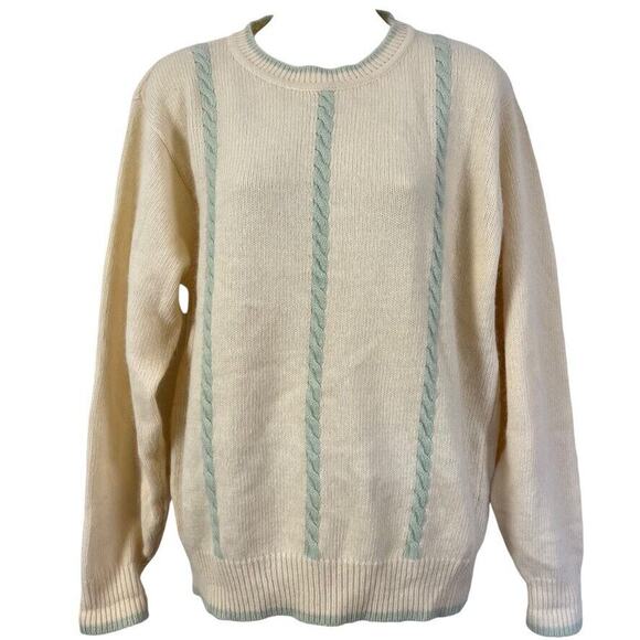 The Knit Connection by Russ Vintage Cable Knit Angora Lambswool Wool Sweater M - Picture 1 of 16